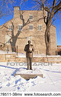 Picture - jean drapeau statue 
and chateau ramezay, 
old montreal, 
canada. fotosearch 
- search stock 
photos, pictures, 
images, and photo 
clipart