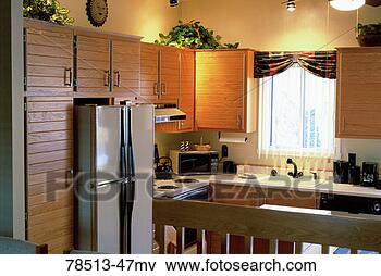 Picture - kitchen with cabinets. 
fotosearch - search 
stock photos, 
pictures, images, 
and photo clipart