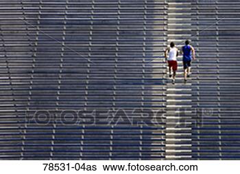 Stock Photo - men running up 
stadium steps. 
fotosearch - search 
stock photos, 
pictures, images, 
and photo clipart