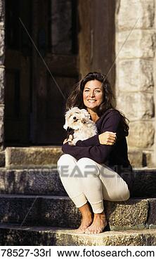 Stock Photo - woman with dog. 
fotosearch - search 
stock photos, 
pictures, images, 
and photo clipart