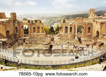 Stock Photo - ruins of greek 
theater, taormina, 
sicily, italy. 
fotosearch - search 
stock photos, 
pictures, images, 
and photo clipart