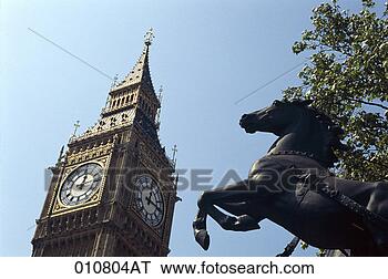 Stock Photo - looking up at 
big ben and a 
horse statue, 
london, england. 
fotosearch - search 
stock photos, 
pictures, images, 
and photo clipart