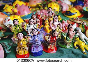 Stock Photo - display of brightly 
colored figurines 
at a mexican marketplace. 
fotosearch - search 
stock photos, 
pictures, images, 
and photo clipart