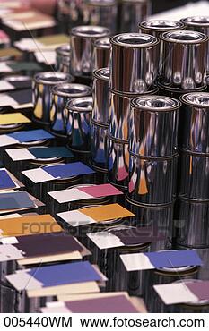 Banco de Imagem - latas,  pintura, 
 swatches. fotosearch 
- busca de fotos, 
imagens e clipart