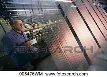 Stock Photo - man monitoring 
line at a textile 
mill. fotosearch 
- search stock 
photos, pictures, 
images, and photo 
clipart