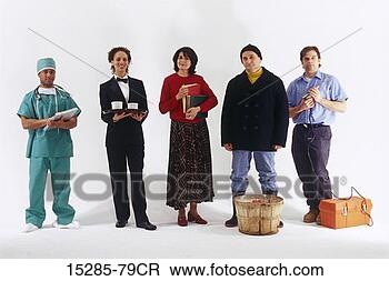 Stock Photo - a line-up of people 
from various occupations. 
fotosearch - search 
stock photos, 
pictures, images, 
and photo clipart