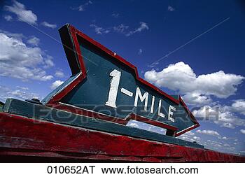 Stock Photo - 1 mile arrow sign. 
fotosearch - search 
stock photos, 
pictures, images, 
and photo clipart