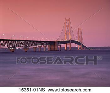 Stock Photo - mackinaw bridge, 
lake huron and 
lake michigan, 
michigan, usa. 
fotosearch - search 
stock photos, 
pictures, images, 
and photo clipart