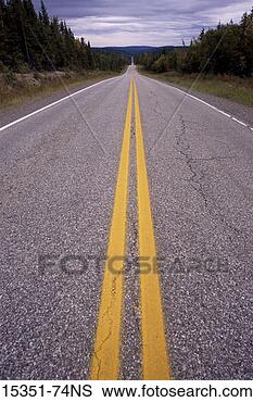 Stock Photo - open road with 
double yellow 
