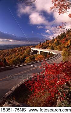 Stock Photo - winding highway 
through autumn 
mountain scenic, 
 linn cove viaduct. 
fotosearch - search 
stock photos, 
pictures, images, 
and photo clipart