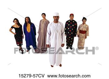 Stock Photo - a row of people, 
different ethnicity's. 
fotosearch - search 
stock photos, 
pictures, images, 
and photo clipart