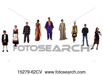 Stock Photo - a row of people, 
different ethnicity's. 
fotosearch - search 
stock photos, 
pictures, images, 
and photo clipart