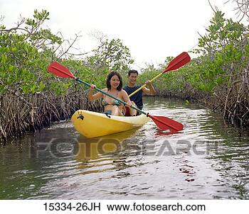 Stock Photo - couple kayaking 
in lagoon, belize. 
fotosearch - search 
stock photos, 
pictures, images, 
and photo clipart