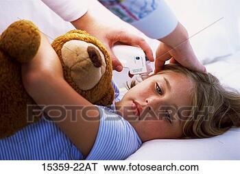 Stock Photo - pediatric female 
nurse taking young 
girl's temperature 
with digital. 
fotosearch - search 
stock photos, 
pictures, images, 
and photo clipart