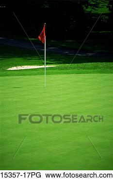 Banco de Imagem - golfe,  verde, 
 verde,  alfinete, 
 bandeira,  buraco, 
 propriedade. 
fotosearch - busca 
de fotos, imagens 
e clipart