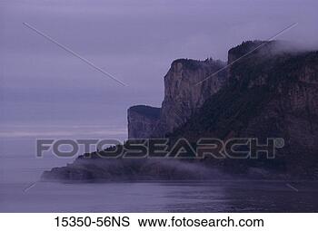 Stock Photo - fog and cliffs 
along shore, parc 
de forillon, gaspe, 
quebec, canada. 
fotosearch - search 
stock photos, 
pictures, images, 
and photo clipart