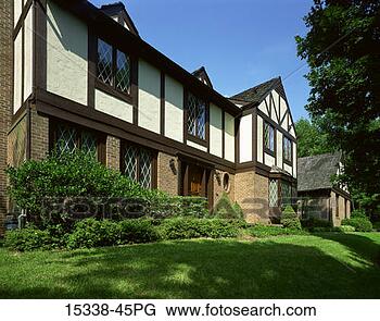 Tudor Architecture on Stock Photos Of Exterior Of Tudor Style House In Spring 15338 45pg