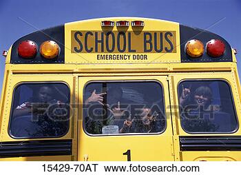 Stock Photo - middle school 
students in school 
bus, waving. fotosearch 
- search stock 
photos, pictures, 
images, and photo 
clipart