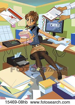 Banque d'Illustrations - occup�, femme,
bureau, �tre,
transmis, plus,
travail. fotosearch
- recherchez des
cliparts, des
illustrations,
des dessins et
des images vectoris�es
au format eps