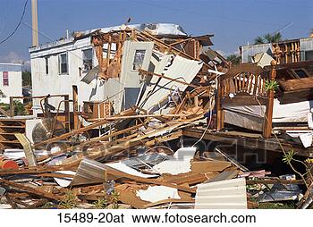 Stock Photo - hurricane storm 
damage; mobile 
home destroyed. 
fotosearch - search 
stock photos, 
pictures, images, 
and photo clipart