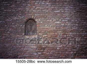 Stock Photography - crucifixion panel 
on brick wall. 
fotosearch - search 
stock photos, 
pictures, images, 
and photo clipart