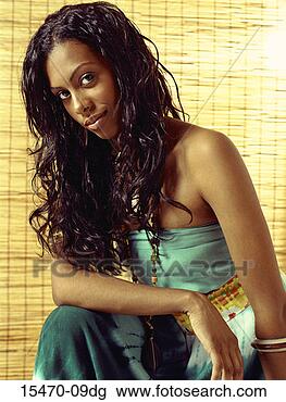 Stock Photo - young woman with 
long hair, portrait. 
fotosearch - search 
stock photos, 
pictures, images, 
and photo clipart