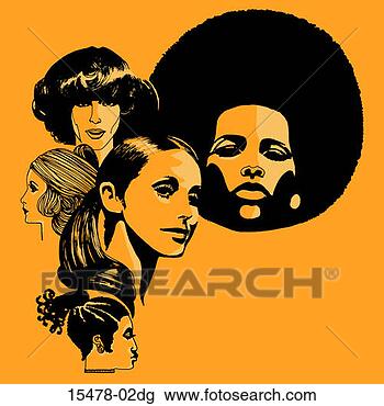 Clip Art - headshots of women 
with retro hairstyles. 
fotosearch - search 
clipart, illustration, 
drawings and vector 
eps graphics images