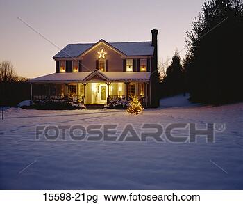 Banco de Imagem - casa,  natal, 
 decorações. fotosearch 
- busca de fotos, 
imagens e clipart