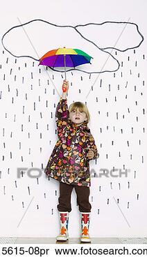 Banco de Imagem - menina,  guarda-chuva. 
fotosearch - busca 
de fotos, imagens 
e clipart