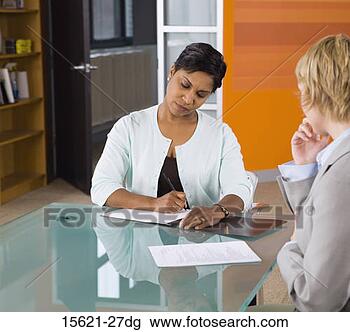Stock Photo - businesswomen 
in job interview. 
fotosearch - search 
stock photos, 
pictures, images, 
and photo clipart