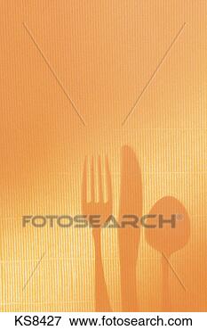 Picture - shadowy projections, 
backgrounds, concepts, 
food, fork, kitchen. 
fotosearch - search 
stock photos, 
pictures, images, 
and photo clipart