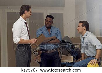 Picture - businessman and 
construction workers 
talking. fotosearch 
- search stock 
photos, pictures, 
images, and photo 
clipart