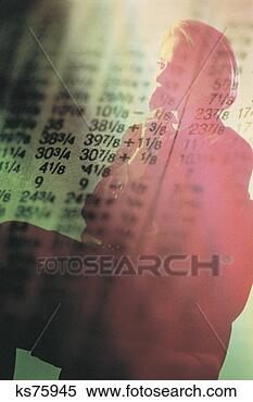 Stock Image - stock exchange 
report with woman. 
fotosearch - search 
stock photos, 
pictures, images, 
and photo clipart