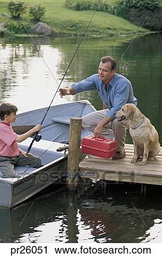 Stock Photography - father and son 
fishing with dog. 
fotosearch - search 
stock photos, 
pictures, images, 
and photo clipart