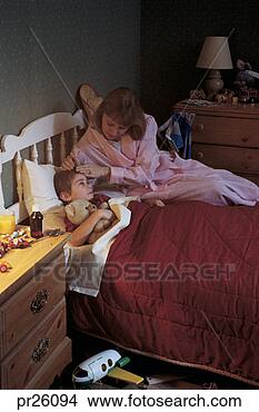 Stock Photo - mother with child 
sick in bed. fotosearch 
- search stock 
photos, pictures, 
images, and photo 
clipart