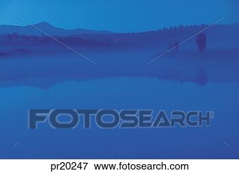 Picture - night landscape 
of lake and mountains. 
fotosearch - search 
stock photos, 
pictures, images, 
and photo clipart