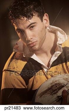Stock Photo - rugby player, 
portrait. fotosearch 
- search stock 
photos, pictures, 
images, and photo 
clipart