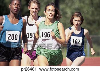 Stock Photography - women running 
on track. fotosearch 
- search stock 
photos, pictures, 
images, and photo 
clipart