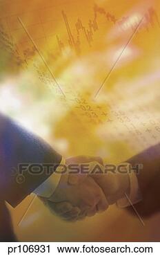 Stock Photography - businessmen shaking 
hands, stock quotes 
and graph in background. 
fotosearch - search 
stock photos, 
pictures, images, 
and photo clipart