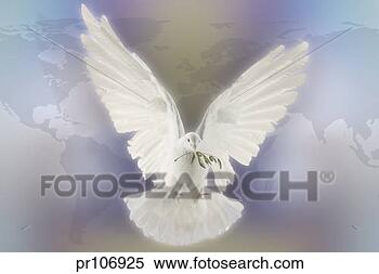 Stock Image - dove with olive 
branch and world 
map in background. 
fotosearch - search 
stock photos, 
pictures, images, 
and photo clipart