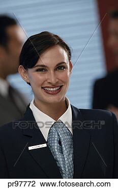Stock Photo - flight attendant, 
portrait. fotosearch 
- search stock 
photos, pictures, 
images, and photo 
clipart