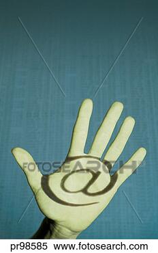 Stock Image - graphic design; 
hand with @. fotosearch 
- search stock 
photos, pictures, 
images, and photo 
clipart