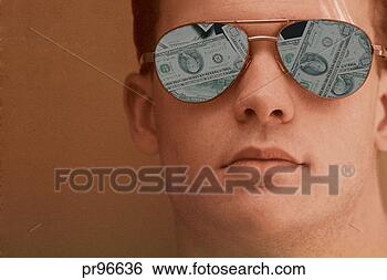 Stock Photo - money reflected 
in man's glasses. 
fotosearch - search 
stock photos, 
pictures, images, 
and photo clipart