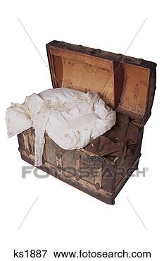 Picture - antique steamer 
trunk opened with 
wedding dress 
in it. fotosearch 
- search stock 
photos, pictures, 
images, and photo 
clipart