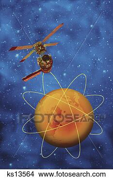 Banco de Imagem - comunicações, 
 satélite,  digital, 
 composto. fotosearch 
- busca de fotos, 
imagens e clipart