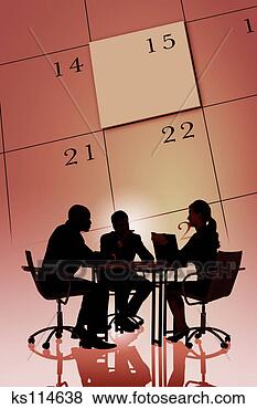 Stock Photo - silhouette of 
meeting, calendar 
in background. 
fotosearch - search 
stock photos, 
pictures, images, 
and photo clipart