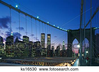 Stock Photography - view of lower 
manhattan from 
the brooklyn bridge, 
new york city, 
ny. fotosearch 
- search stock 
photos, pictures, 
images, and photo 
clipart