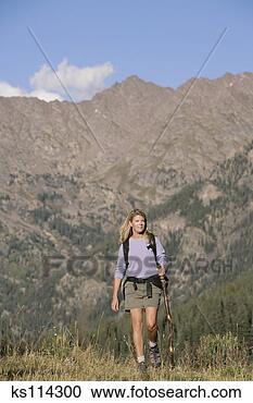 Stock Photography - woman hiking. 
fotosearch - search 
stock photos, 
pictures, images, 
and photo clipart