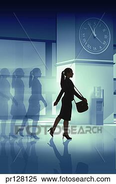 Stock Image - businesswoman 
moving against 
time. fotosearch 
- search stock 
photos, pictures, 
images, and photo 
clipart