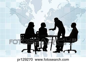 Stock Photography - silhouettes of 
businesspeople 
conversing and 
world map. fotosearch 
- search stock 
photos, pictures, 
images, and photo 
clipart